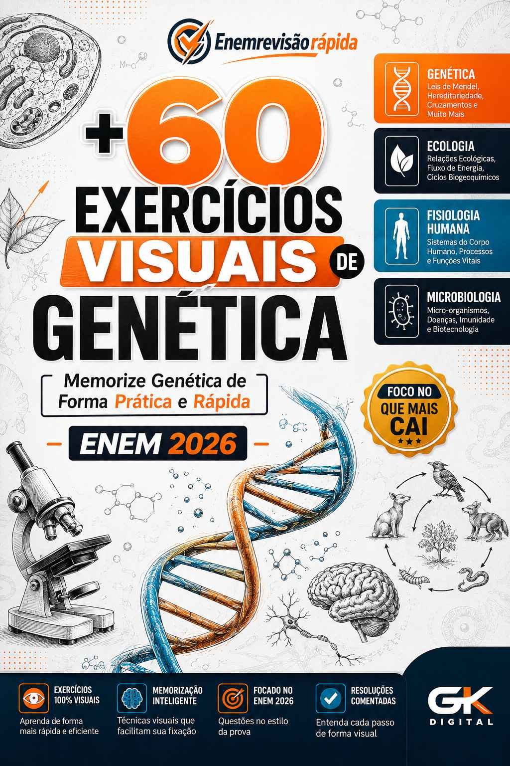 +60 Exercícios Visuais de Genética Biologia - ENEM 2026
