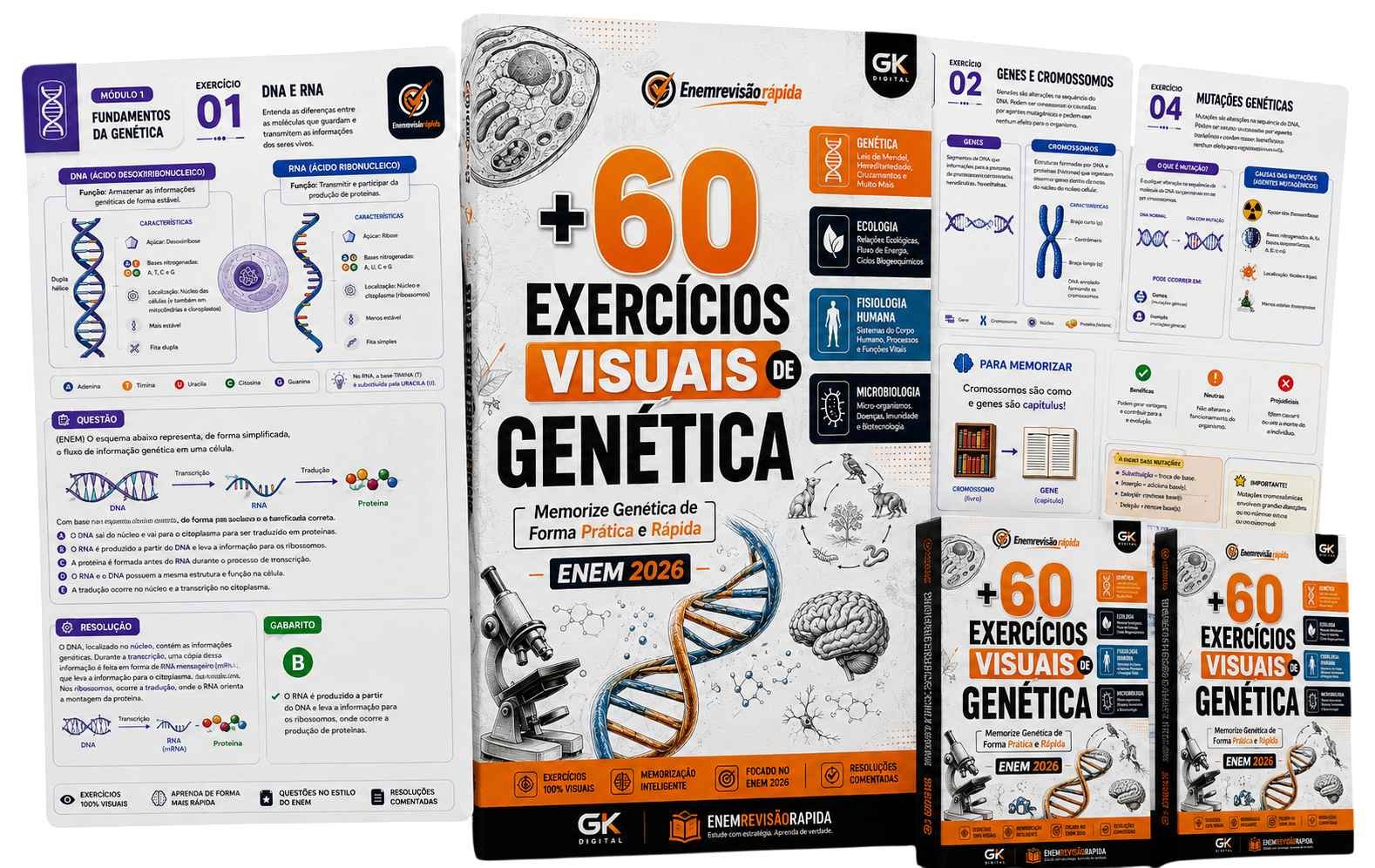 +60 Exercícios Visuais de Genética Biologia - ENEM 2026