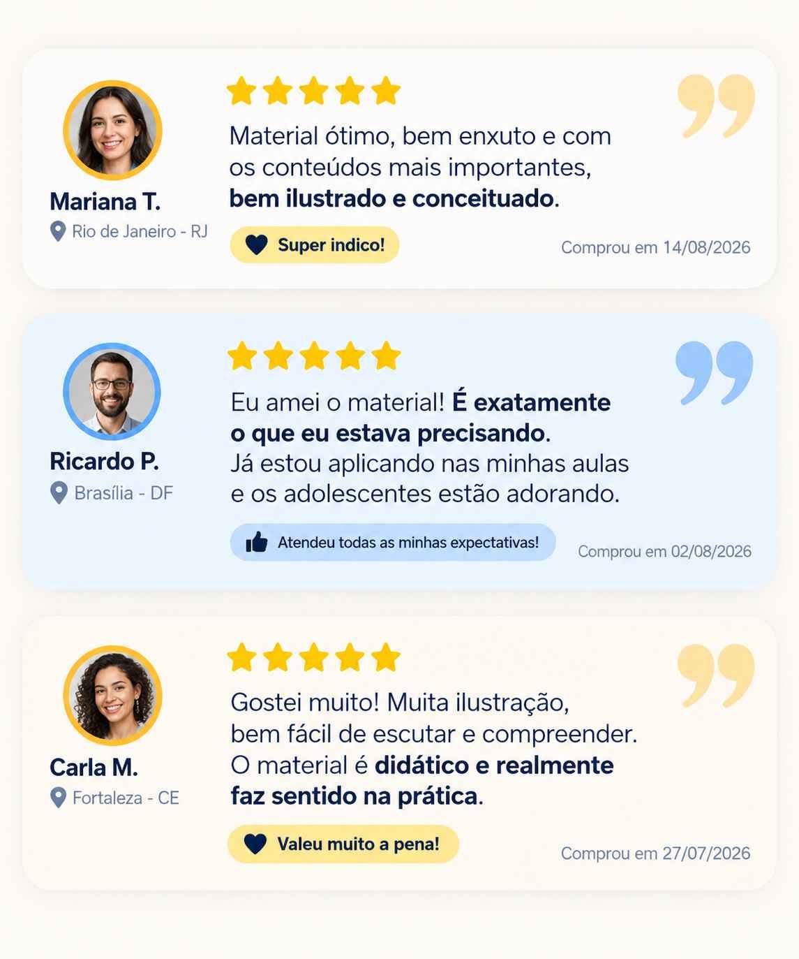 Depoimento de cliente